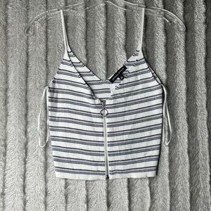 kendall‎ and kylie pacsun zip up tank top women's small striped